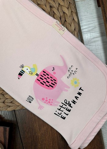 Pembe Fil Desenli Kız Bebek Battaniyesi - Görsel 2