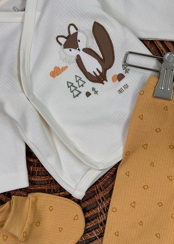 Etiketli Sıfır 5li Tilki Konseptli Pamuklu Hastane Çıkışı - Görsel 6