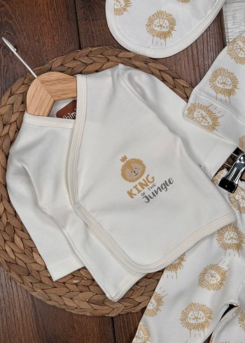 Pamuklu Oyuncaklı 5li Erkek Bebek Hastane Çıkış Seti - Görsel 3