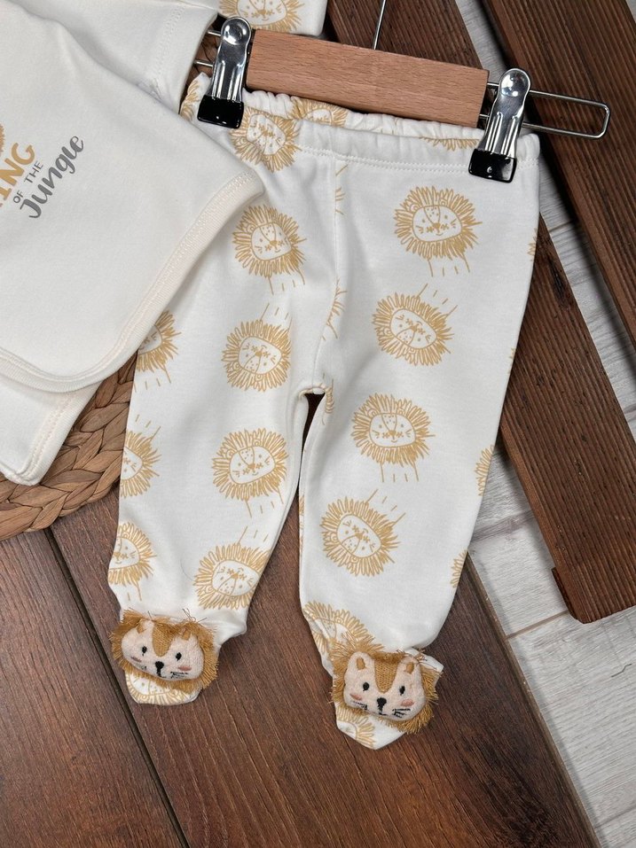 Pamuklu Oyuncaklı 5li Erkek Bebek Hastane Çıkış Seti - Görsel 4