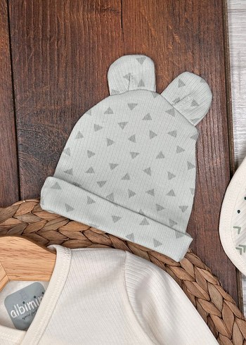 Pamuklu Panda Nakışlı Erkek Bebek Hastane Çıkış Seti - Görsel 7