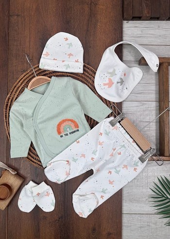 Organik Pamuklu 5li Bebek Seti - Görsel 2