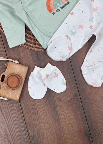 Organik Pamuklu 5li Bebek Seti - Görsel 7