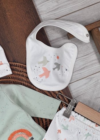 Organik Pamuklu 5li Bebek Seti - Görsel 5