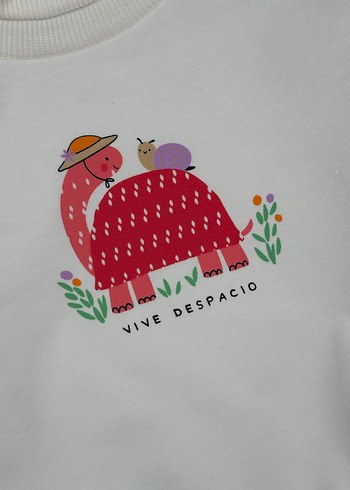  Kaplumbağa Desenli Kız Bebek Takımı  - Görsel 6