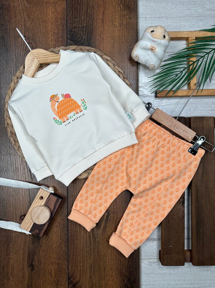  Kaplumbağa Desenli Kız Bebek Takımı  - Görsel 4