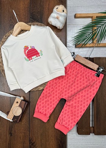  Kaplumbağa Desenli Kız Bebek Takımı  - Görsel 4