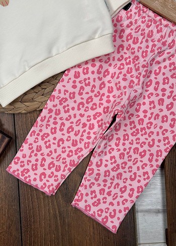 Leopar Desenli İkili Kız Bebek Takım  - Görsel 4