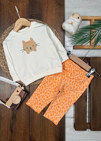 Leopar Desenli İkili Kız Bebek Takım  - Görsel 2