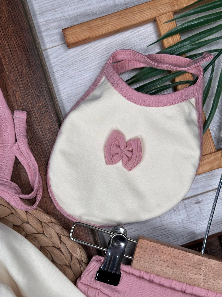  KAÇIRILMAYACAK ŞIKLIK: Fiyonk Detaylı Pudra Bebek Seti  - Görsel 5