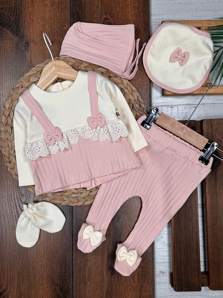  SINIRLI STOK: Fiyonk Detaylı Pudra Bebek Seti  - Görsel 2