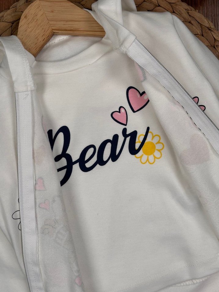 3 Parça Kız Bebek Takımı Alt Üst & Hırka 6-9 ay - Görsel 4