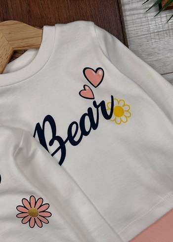 3 Parça Kız Bebek Takımı Alt Üst & Hırka 9-12 ay - Görsel 5