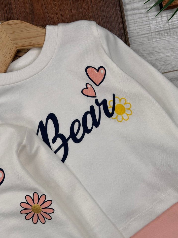 3 Parça Kız Bebek Takımı Alt Üst & Hırka 9-12 ay - Görsel 5