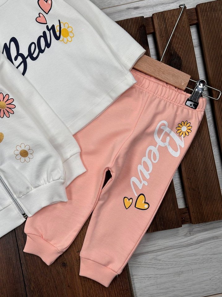 3 Parça Kız Bebek Takımı Alt Üst & Hırka 9-12 ay - Görsel 4