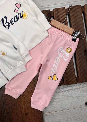 3 Parça Kız Bebek Takımı Alt Üst & Hırka 9-12 ay - Görsel 6