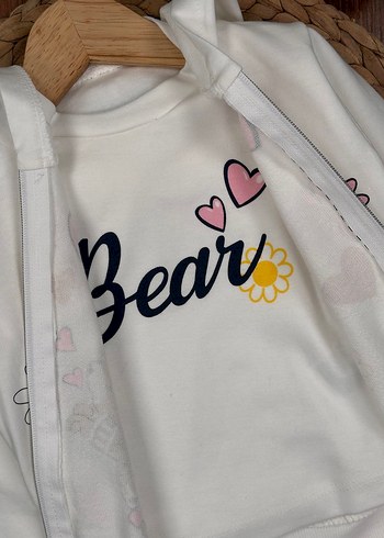 3 Parça Kız Bebek Takımı Alt Üst & Hırka 9-12 ay - Görsel 4