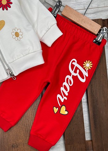 3 Parça Kız Bebek Takımı Alt Üst & Hırka 6-9 ay - Görsel 6