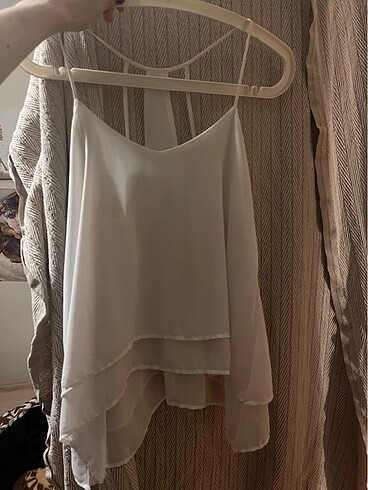 bershka beyaz şifon bluz