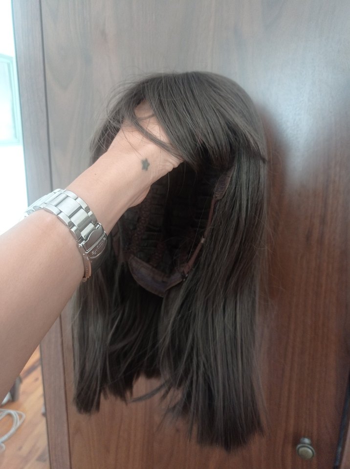 Kumral Bob Kesim Perçemli Kısa Peruk - Görsel 3