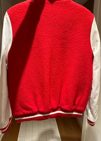 Nakışlı Kırmızı Kadın Bomber Ceket - Görsel 10