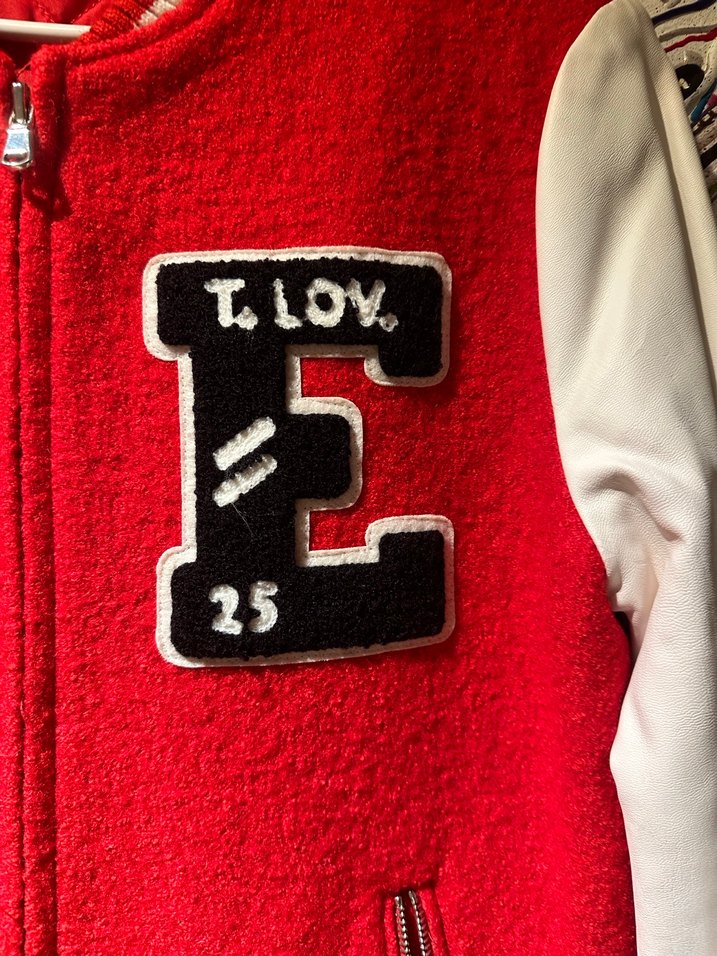 Nakışlı Kırmızı Kadın Bomber Ceket - Görsel 4