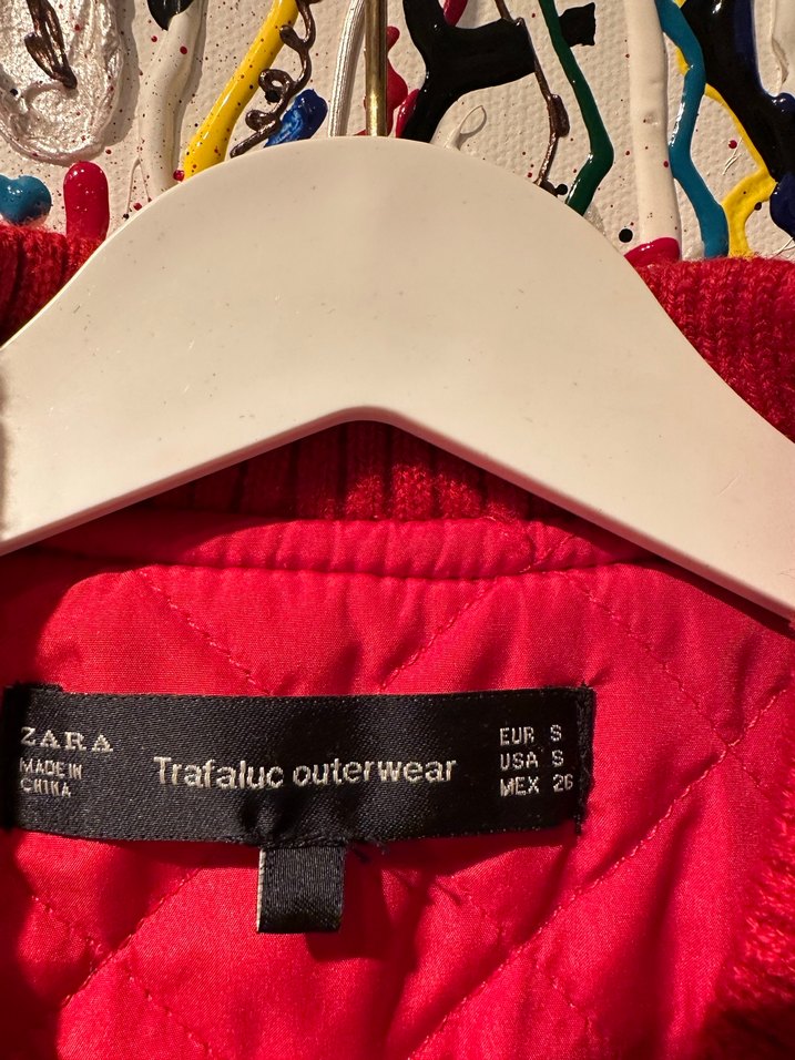 Nakışlı Kırmızı Kadın Bomber Ceket - Görsel 5