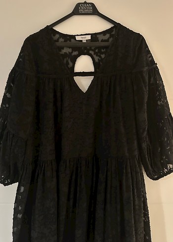 Siyah Desenli Bohem Uzun Elbise - Görsel 6