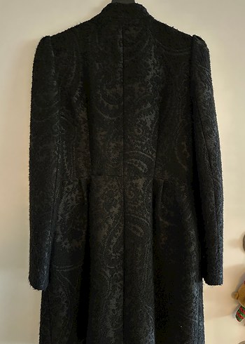 Düğmeli Siyah Midi Gotik Kadın Kaban - Görsel 9