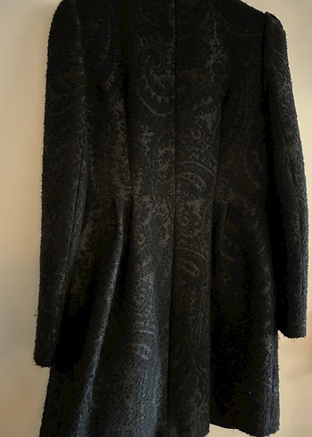 Düğmeli Siyah Midi Gotik Kadın Kaban - Görsel 11