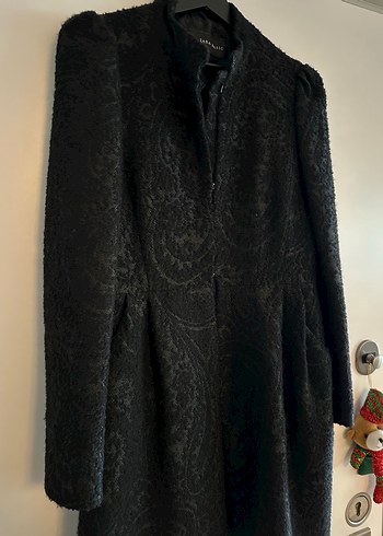 Düğmeli Siyah Midi Gotik Kadın Kaban - Görsel 3