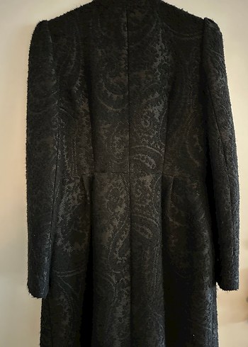 Düğmeli Siyah Midi Gotik Kadın Kaban - Görsel 10