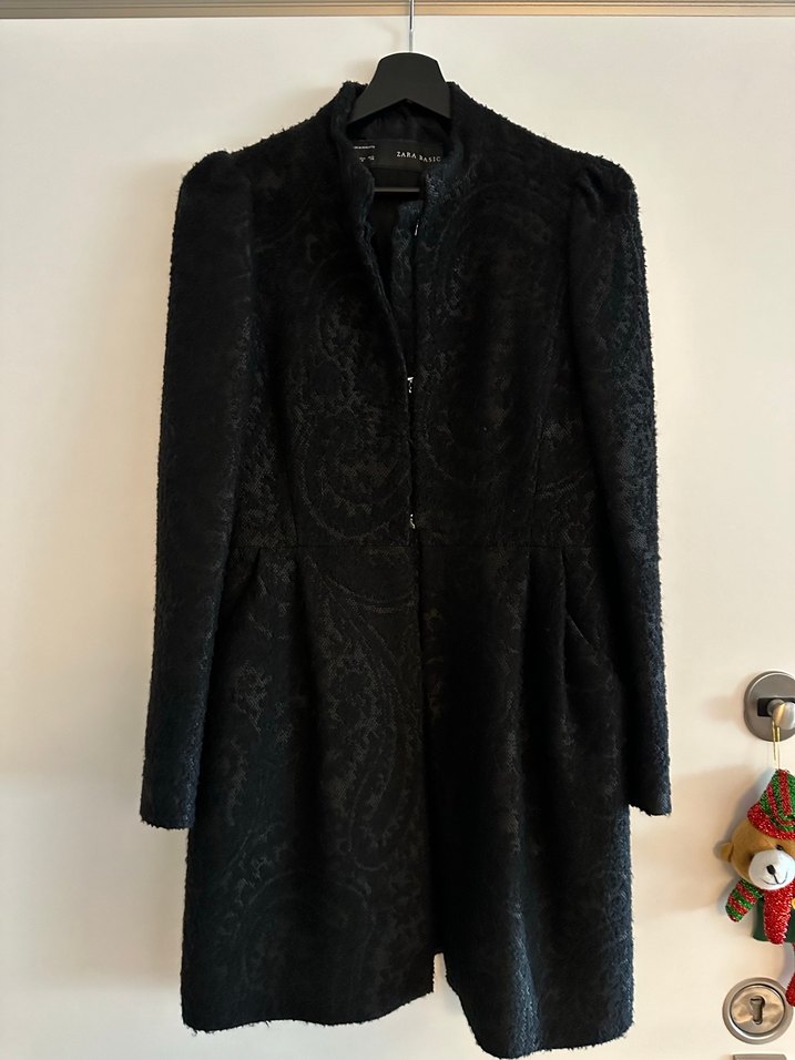 Düğmeli Siyah Midi Gotik Kadın Kaban - Görsel 2