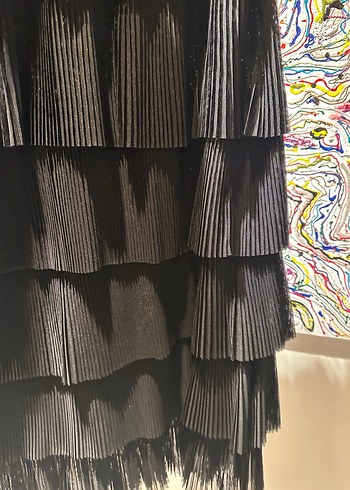 Kadın Gri Pilili Uzun Etek - Görsel 2