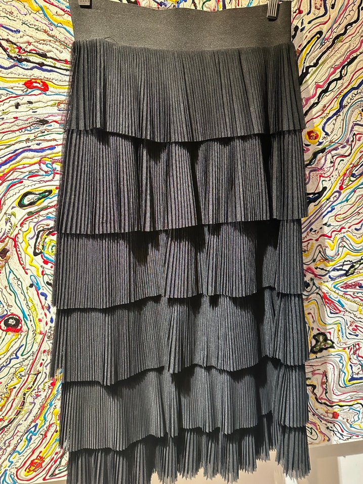 Kadın Gri Pilili Uzun Etek - Görsel 5