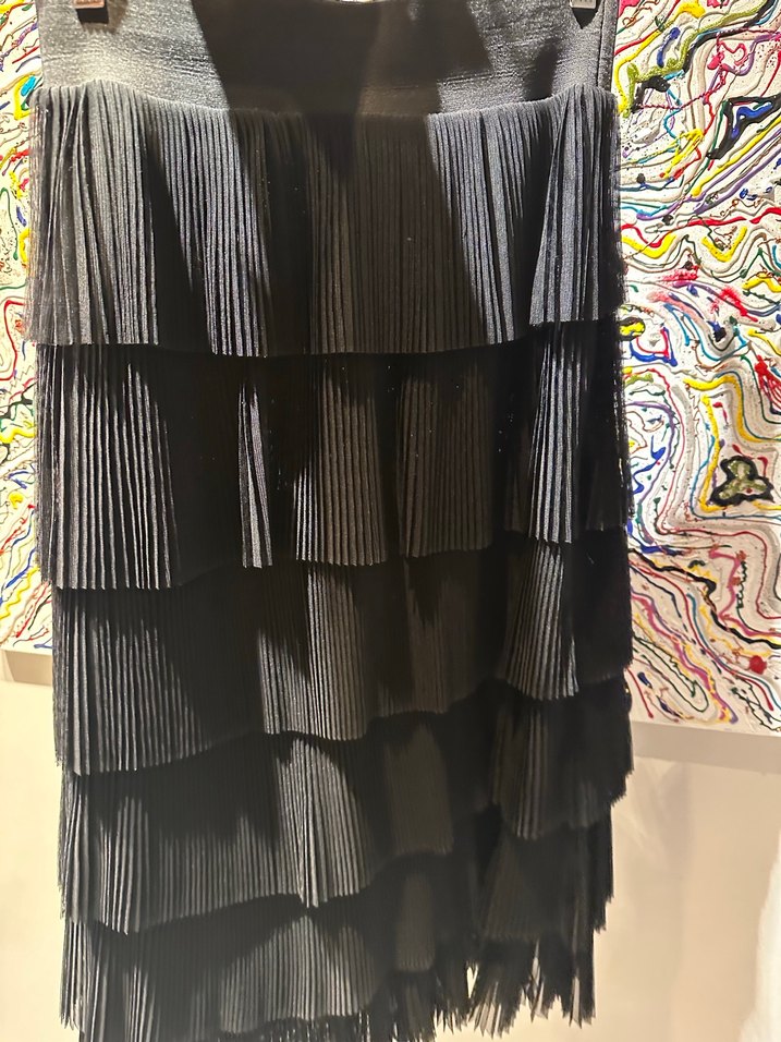 Kadın Gri Pilili Uzun Etek - Görsel 4