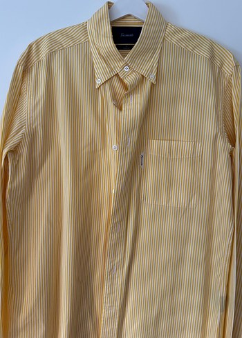 Pilise Detaylı Sarı Erkek Gömlek - Görsel 5