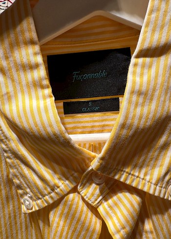 Pilise Detaylı Sarı Erkek Gömlek - Görsel 3