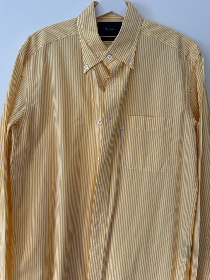 Pilise Detaylı Sarı Erkek Gömlek - Görsel 5