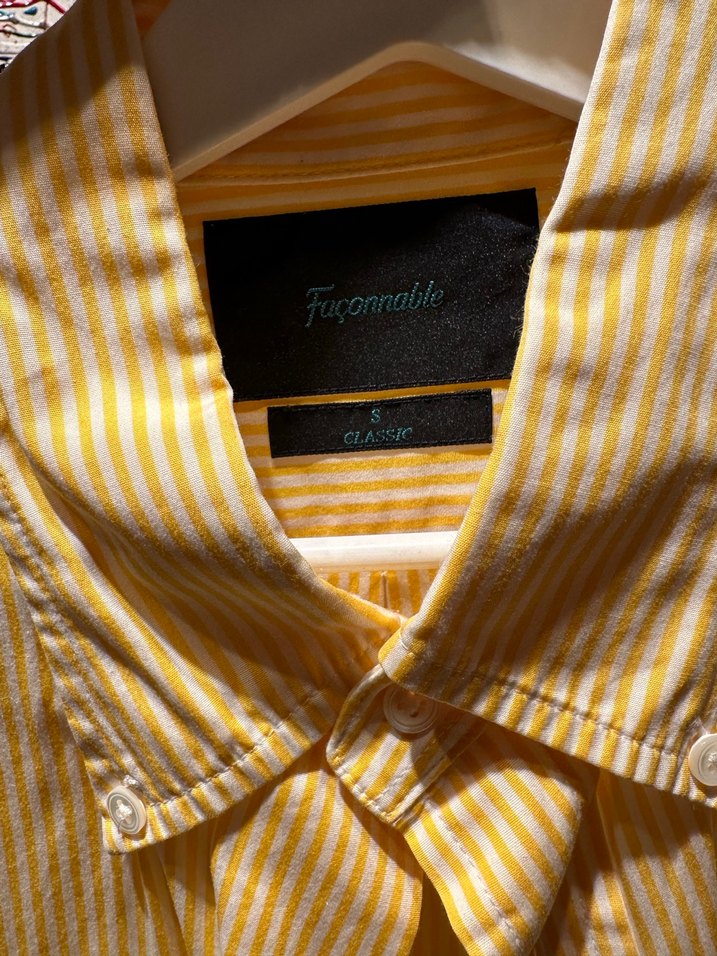 Pilise Detaylı Sarı Erkek Gömlek - Görsel 3