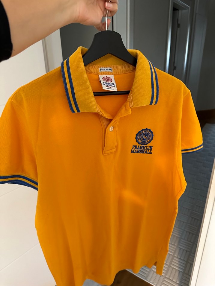 Sarı Düğmeli Kısa Kollu Polo Tişört - Görsel 5