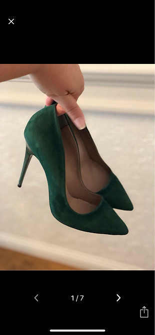 Yeşil renk topuklu ayakkabı