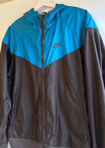 Erkek Mavi Siyah Nike Kapüşonlu Rüzgarlık - Görsel 5