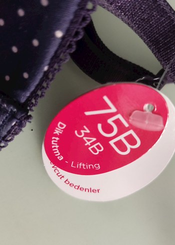 Etiketli Penti Mor Puantiyeli Sütyen - Görsel 4