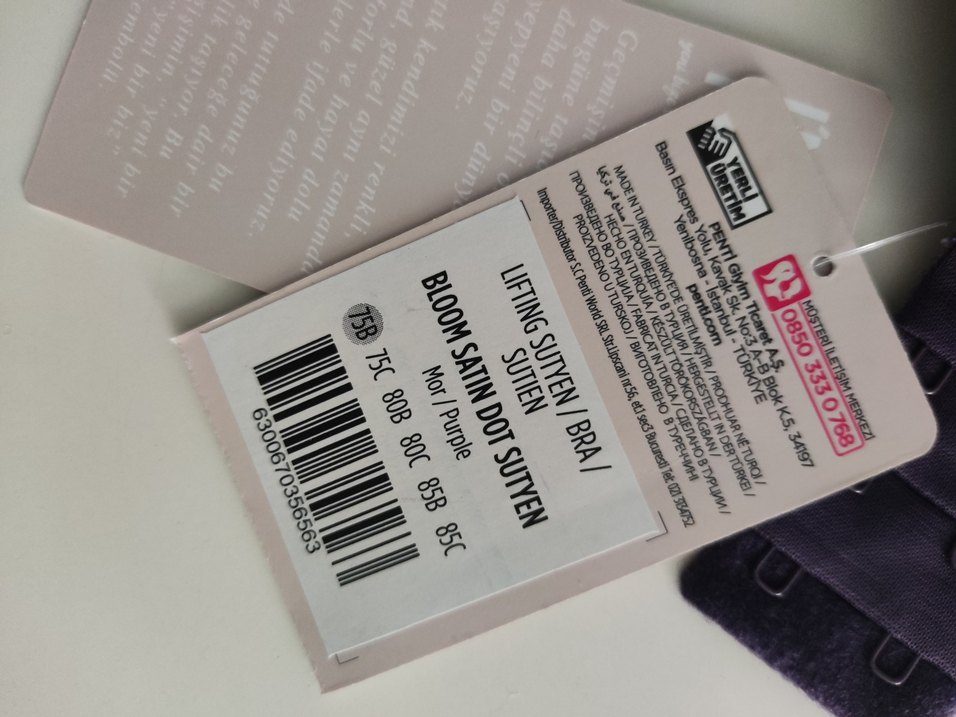 Etiketli Penti Mor Puantiyeli Sütyen - Görsel 3