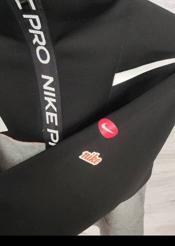 Nike Pro Gri Fermuarlı Yarım Balıkçı Sweatshirt - Görsel 5