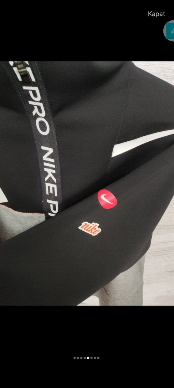 Nike Pro Gri Fermuarlı Yarım Balıkçı Sweatshirt - Görsel 5