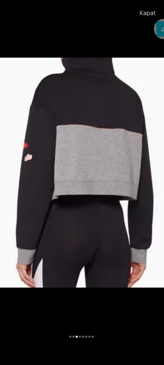 Nike Pro Gri Fermuarlı Yarım Balıkçı Sweatshirt - Görsel 3