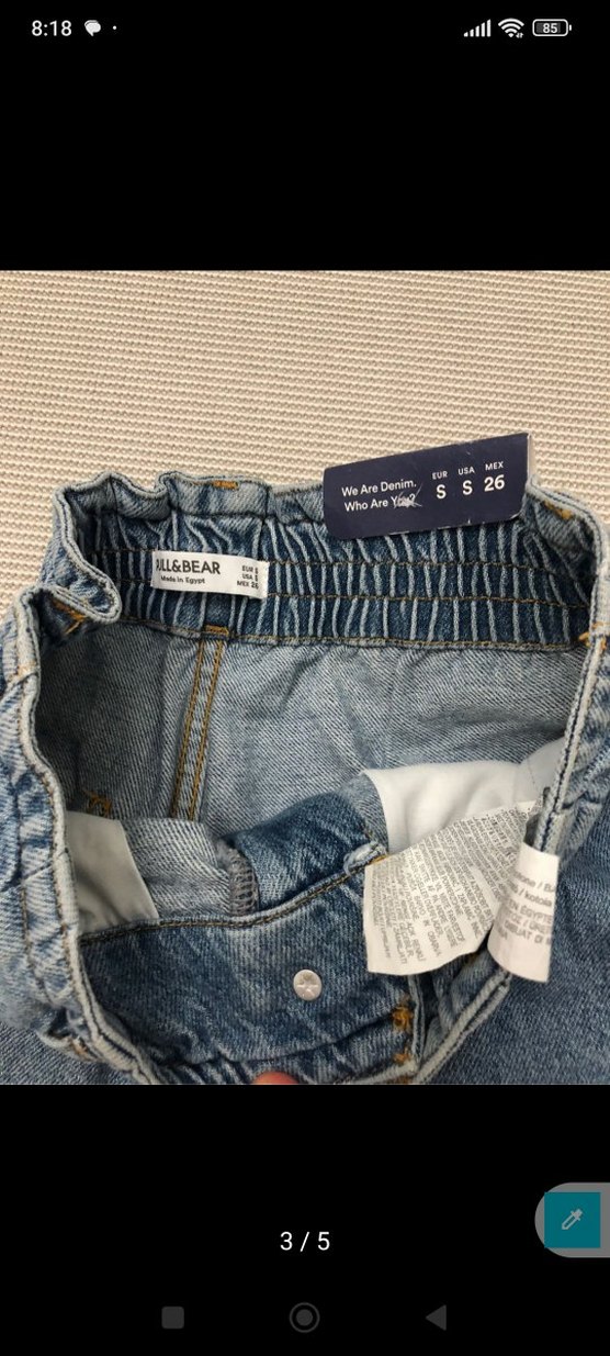 pull and bear etiketli kot şort - Görsel 4