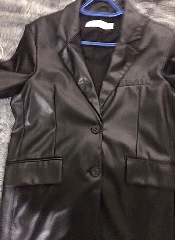 s Beden siyah Renk Bershka deri blazer